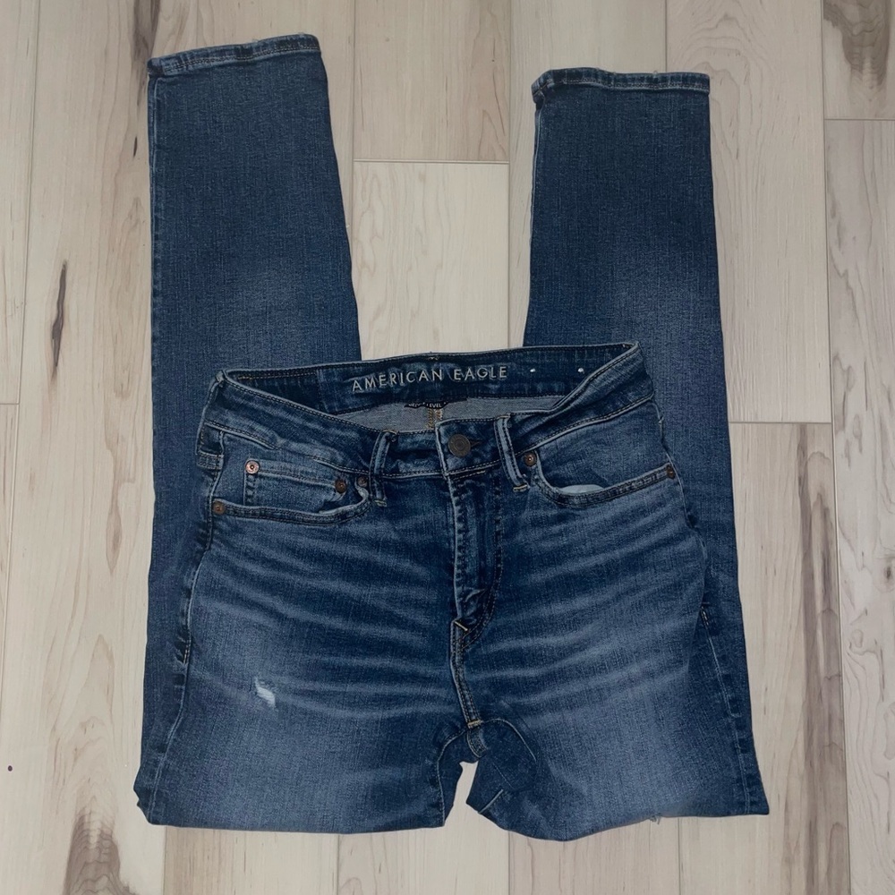 American Eagle Next Level AirFlex Slim Distressed Denim Jeans